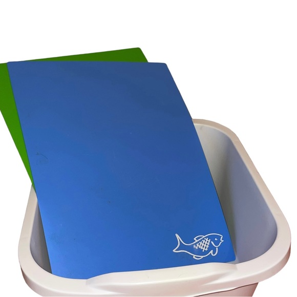 Sterilite 12Qt Dishpan Plastic,White Cutting Matt,Blue/Green Set (3pc set) - Picture 1 of 7
